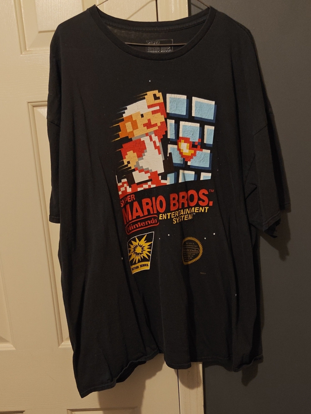 Nintendo Black Super Mario Bros. Pixel Logo Tee